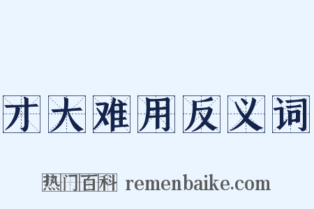 才大难用反义词是什么意思的图片